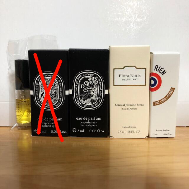 diptyque(ディプティック)の香水サンプルセット4点　ディプティックほか コスメ/美容の香水(香水(女性用))の商品写真