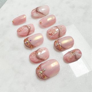 <SALE>ニュアンスネイルチップ オーロラ　春ネイル　ピンクネイル（現品）