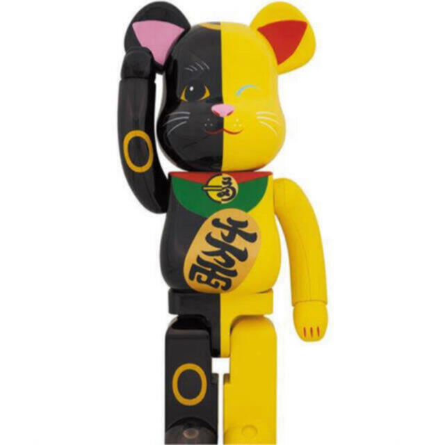 エンタメ/ホビーBE@RBRICK 招き猫 黒×黄 1000％