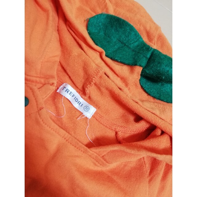ハロウィン　カボチャロンパース キッズ/ベビー/マタニティのベビー服(~85cm)(ロンパース)の商品写真
