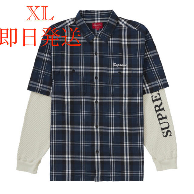 Supreme Quilted Hooded Plaid Shirt 黒 XL