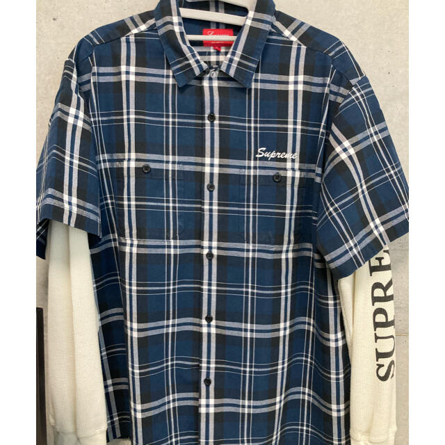 supreme thermal work shirt plaid XL