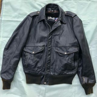 ショット(schott)のSCHOTT ショット184SM 革ジャン 36 A-2 G-1 肉厚牛革（黒）(ライダースジャケット)