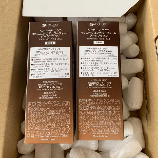 ヘアボーテ エクラ ボタニカルエアカラーフォームダークブラウン 80g 2本 コスメ/美容のヘアケア/スタイリング(白髪染め)の商品写真