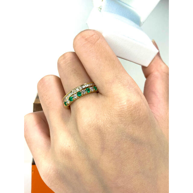 LuLu.C 新作 エメラルド&ダイアモンド K18 YG レディースのアクセサリー(リング(指輪))の商品写真