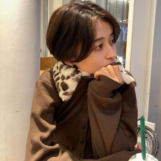 "B" LEOPARD CARDIGAN (BROWN) (カーディガン)