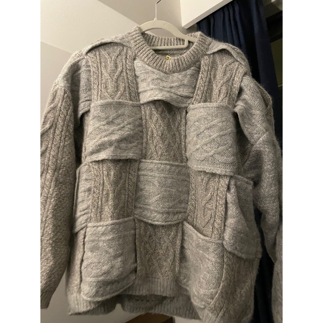 yoke cable crossing knit メンズのトップス(ニット/セーター)の商品写真