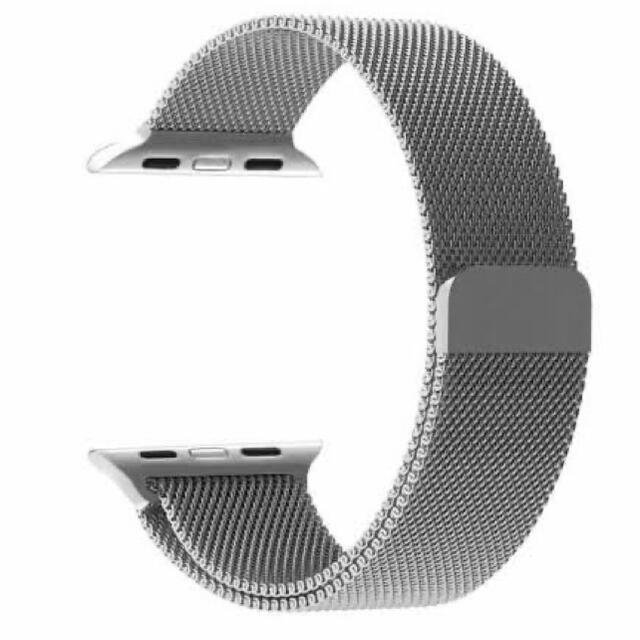 Apple Watch(アップルウォッチ)のapple watch ミラネーゼループ　シルバーバンド　42/44対応 メンズの時計(金属ベルト)の商品写真