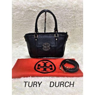 トリーバーチ(Tory Burch)のトリーバーチ ショルダーバッグ 2way レザー アマンダ ブラック 金ロゴ(ショルダーバッグ)