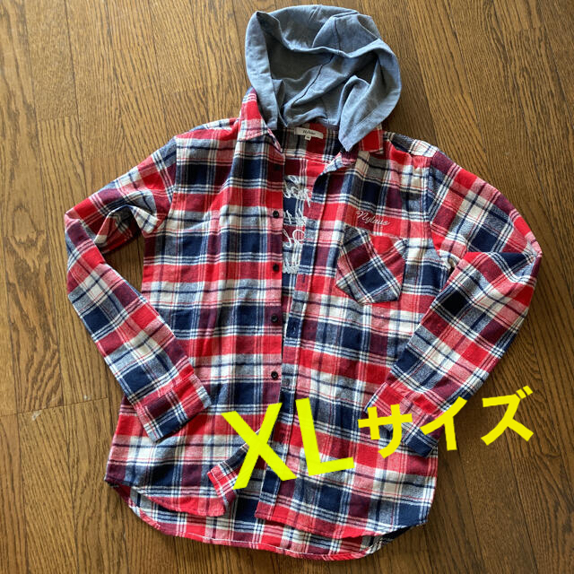 チェックシャツ　フード付  XLサイズ メンズのトップス(シャツ)の商品写真