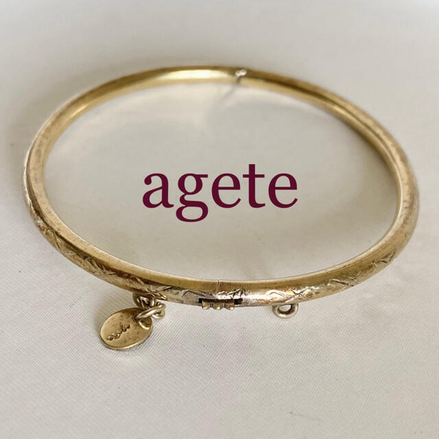 agete(アガット)のアガット agete ゴールド色 バングル ブレスレット　シルバー925 レディースのアクセサリー(ブレスレット/バングル)の商品写真