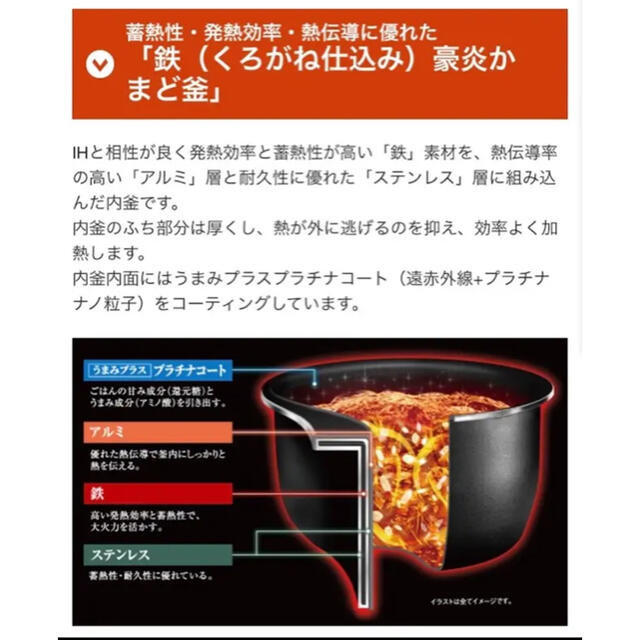 象印 圧力IH炊飯器 極め炊き 豪炎かまど釜 NW-JU10-BA