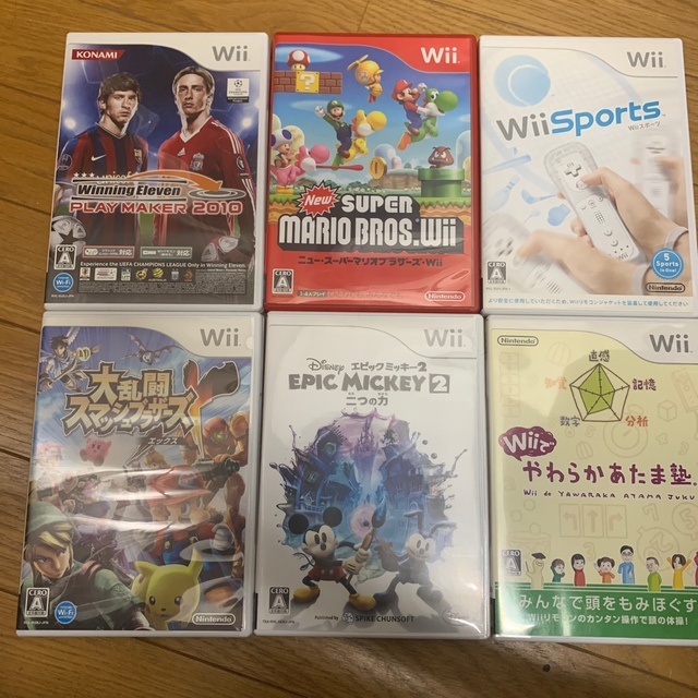 Wii(ウィー)のWii 本体　ソフト×6 セット エンタメ/ホビーのゲームソフト/ゲーム機本体(家庭用ゲーム機本体)の商品写真