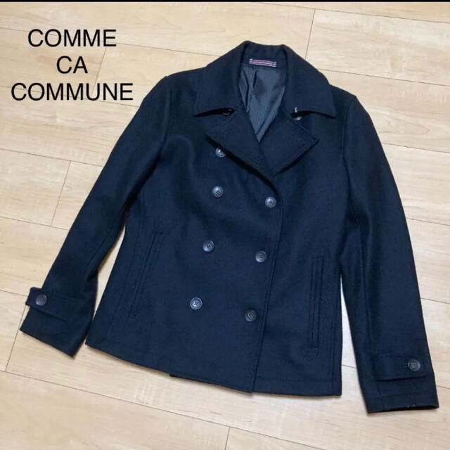 ウール混 COMME CA COMMUNE コムサコミューン ピーコート M 黒