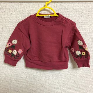 ブリーズ(BREEZE)のご予約済 BREEZE  花柄刺繍 ベビートレーナー  サイズ80(トレーナー)