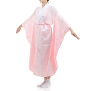 振袖用 長襦袢 「ピンク」 掛け衿付き 特典で衿芯2本付き Mサイズ【N】(振袖)