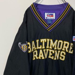 NFL レイブンズ 両面刺繍ロゴ プルオーバー 2XL ナイロンジャケット