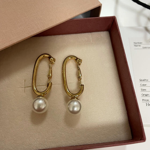 Herlipto Gold-tone Faux Pearl Earrings レディースのアクセサリー(イヤリング)の商品写真