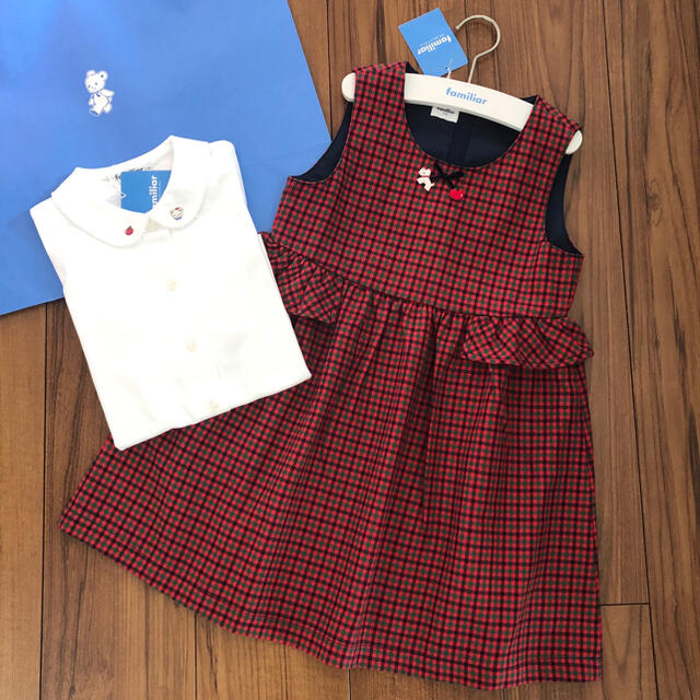 familiar(ファミリア)のファミリア 新品セットアップ 110 キッズ/ベビー/マタニティのキッズ服女の子用(90cm~)(ワンピース)の商品写真