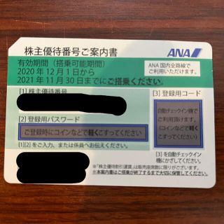 エーエヌエー(ゼンニッポンクウユ)(ANA(全日本空輸))のANA 株主優待券　1枚　2022年5月まで使用可能(その他)