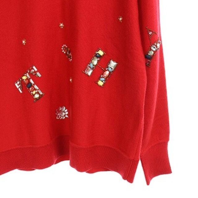 Chesty(チェスティ)のチェスティ ニット セーター ロゴ ビジュー装飾 長袖 F 赤 レッド レディースのトップス(ニット/セーター)の商品写真