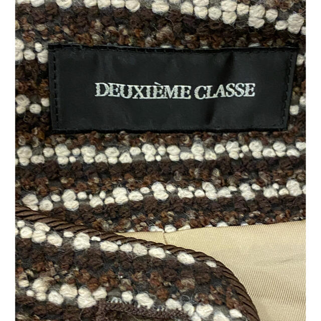 DEUXIEME CLASSE(ドゥーズィエムクラス)のDeuxieme Classe  ツイード ノーカラージャケット 美品　36 レディースのジャケット/アウター(ノーカラージャケット)の商品写真