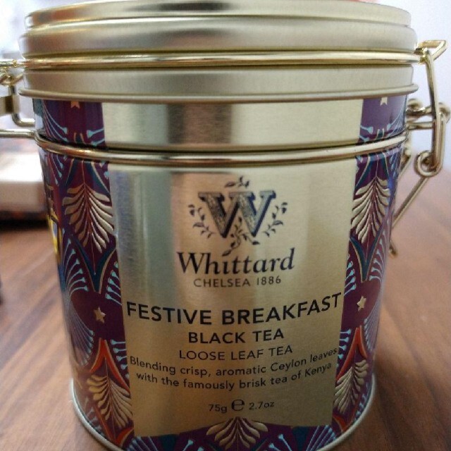 最終出品：Whittard Festive Breakfast(茶葉)x2缶 食品/飲料/酒の飲料(茶)の商品写真