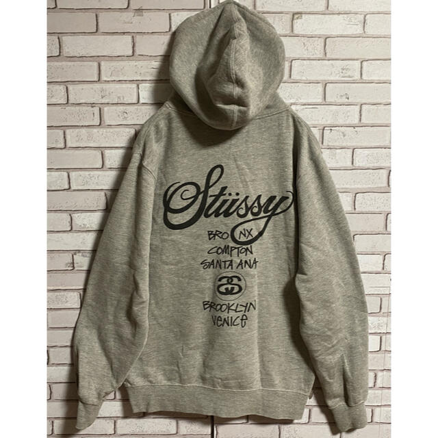 STUSSY(ステューシー)の90s 古着 ステューシー ワールドツアー バックプリント ビッグシルエット メンズのトップス(パーカー)の商品写真