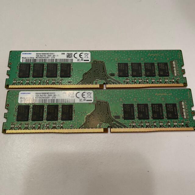 人気の SAMSUNG - DDR4 32GB (16GBx2) ラムメモリ PCパーツ