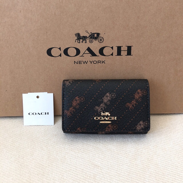 新品★COACH コーチ レザー ブラック 5連キーケース リング付き