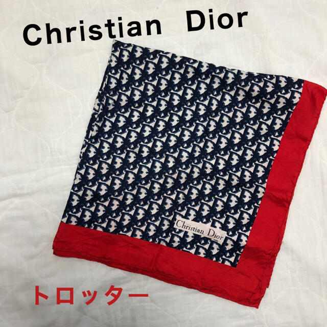 Christian Dior スカーフ ハンカチ トロッター シルク100%