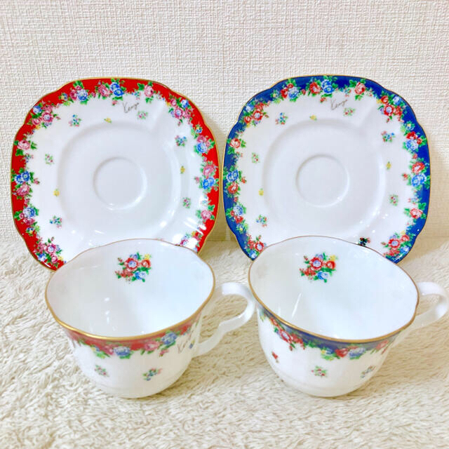 KENZO - KENZO 新品 ケンゾー カップ&ソーサー 2客セット 赤 KENZO - KENZO 新品 ケンゾー カップ&ソーサー 2客セット 赤
