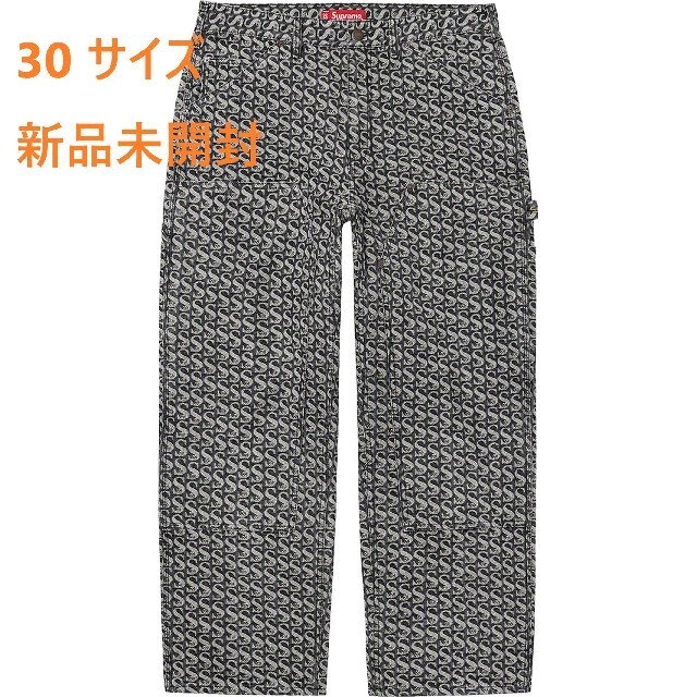 Supreme(シュプリーム)のSupreme monogram double knee denim ブラック メンズのパンツ(ペインターパンツ)の商品写真