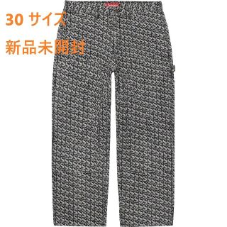 シュプリーム(Supreme)のSupreme monogram double knee denim ブラック(ペインターパンツ)