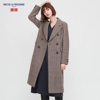 ユニクロ(UNIQLO)の【値下げ中】ユニクロ×イネス　ツイードコード　gray Mサイズ(ロングコート)