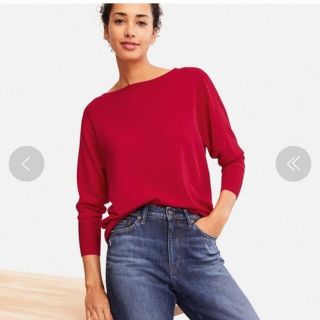 ユニクロ(UNIQLO)の新品タグ付⭐︎UNIQLO エクストラファインメリノボクシーボートネックニット(ニット/セーター)