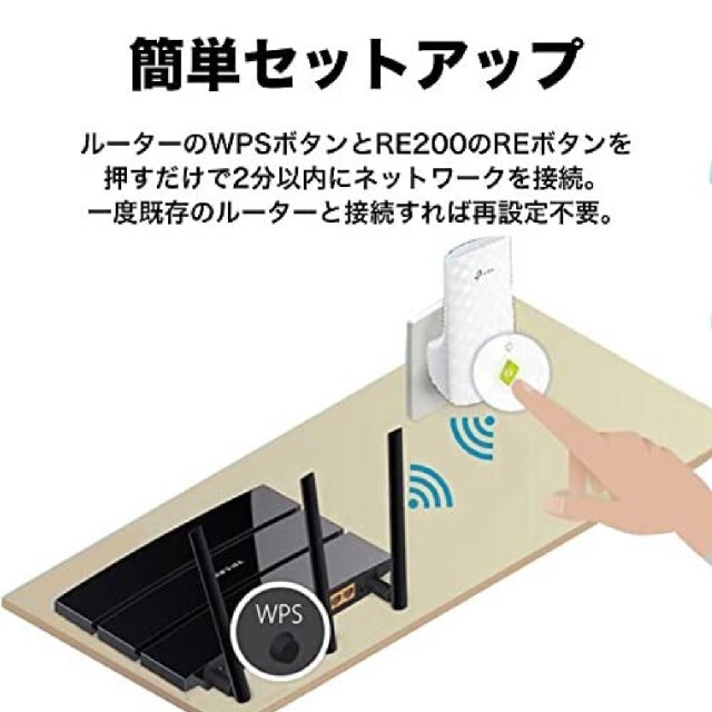 TP-Link 無線LAN中継器 WiFi 11ac　美品 スマホ/家電/カメラのPC/タブレット(PC周辺機器)の商品写真