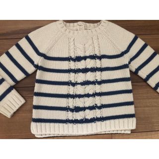 ベビーギャップ(babyGAP)のりんご様専用【baby Gap】ボーダー コットン セーター　ニット　95(ニット)