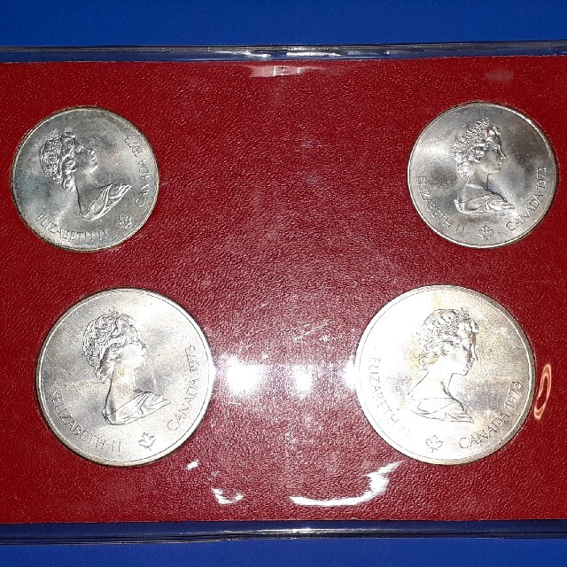 モントリオールオリンピック 記念銀貨、10ドル、5ドル、各2枚 エンタメ/ホビーの美術品/アンティーク(貨幣)の商品写真