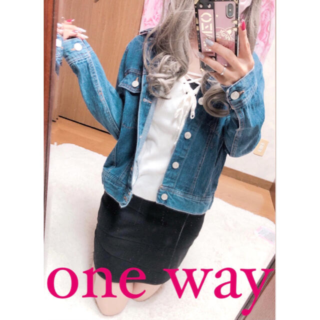 one*way(ワンウェイ)の4089.one way デニムジャケット シンプル 定番 レディースのジャケット/アウター(Gジャン/デニムジャケット)の商品写真