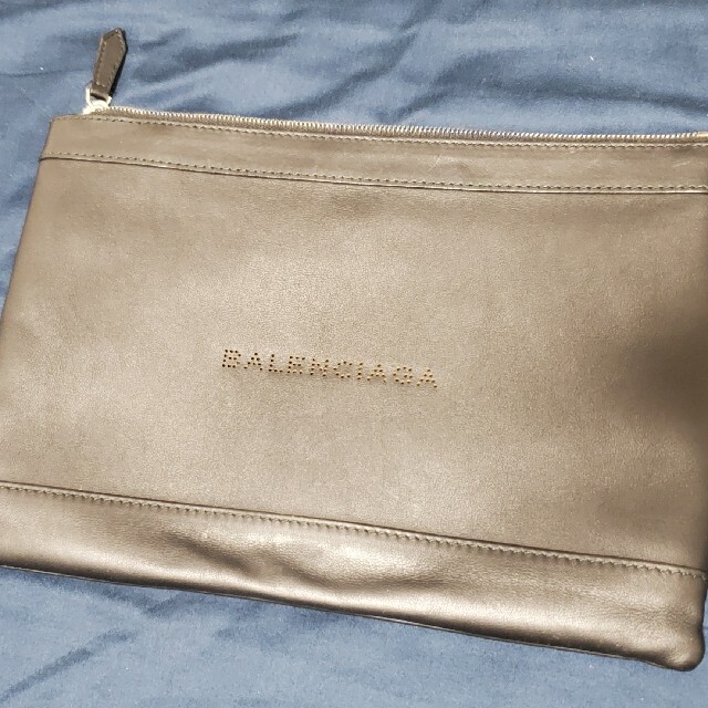 美品 BALENCIAGA バレンシアガ ネイビークリップ M 373834