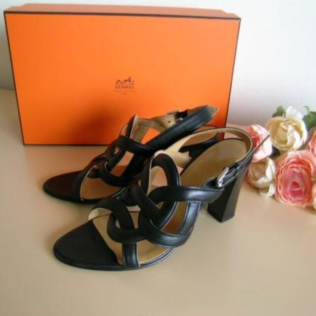 HERMES - ★正規品★HERMES★革サンダル★ブラック★＃35