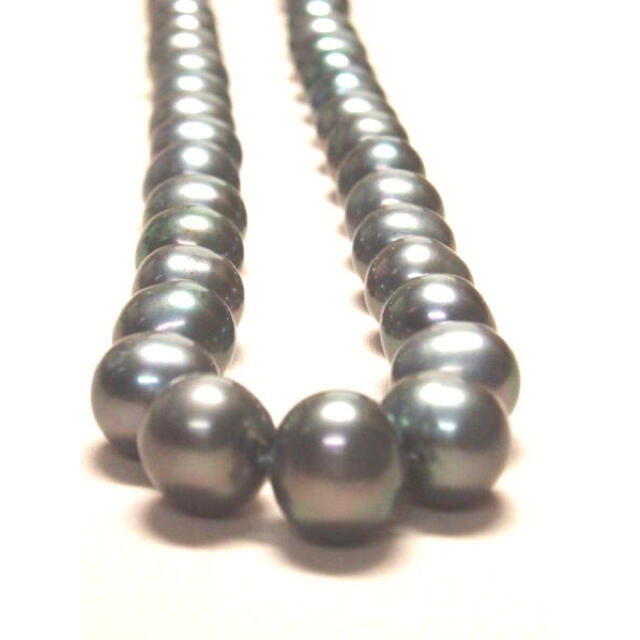 【日本製】668b贅沢な大粒♪12mm天然淡水真珠/ブラックパールネックレス レディースのアクセサリー(ネックレス)の商品写真