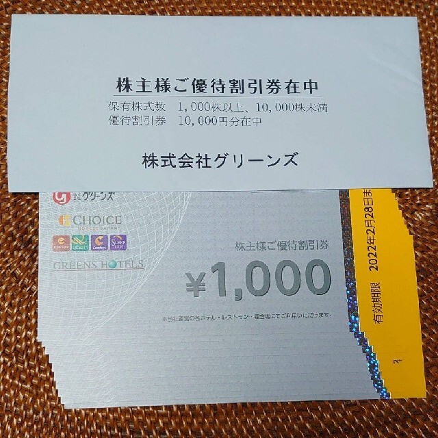 株式会社 グリーンズの株主優待券 10000円分 | www.kzmr-zdk.ba