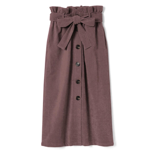 GRL(グレイル)のGRL ベルト付コーデュロイボタンスカート ダークピンク レディースのスカート(ロングスカート)の商品写真