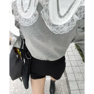 bibiy GRAY LACE TOP(ニット/セーター)