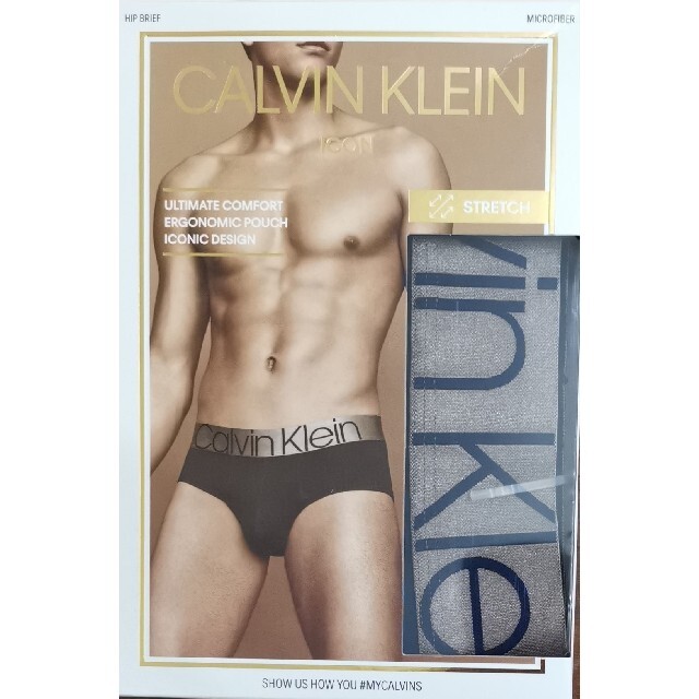 Calvin Klein(カルバンクライン)のカルバンクライン　新品　メンズ　ヒップブリーフ(ゴールド/ネイビーS) メンズのアンダーウェア(ボクサーパンツ)の商品写真