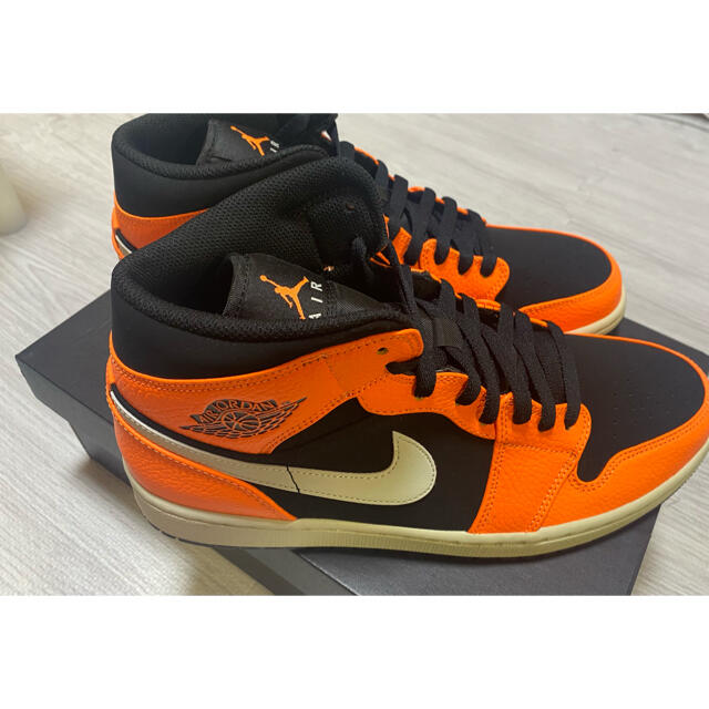 NIKE AIR JORDAN 1 MID BLACK CONE 28.5