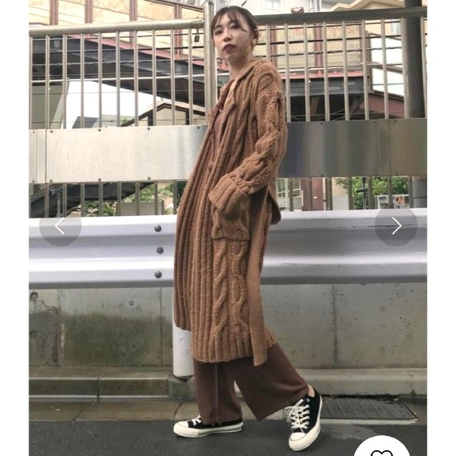 Ameri VINTAGE - Ameri【未使用品】ビッグケーブル ロングニットコート