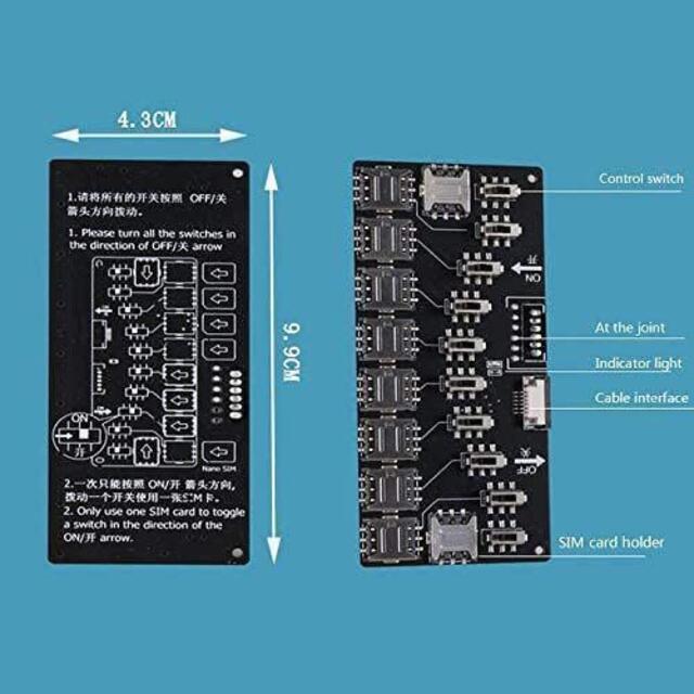 【Haudang】10スロットマルチ SIMカードアダプター スマホ/家電/カメラのスマホアクセサリー(その他)の商品写真